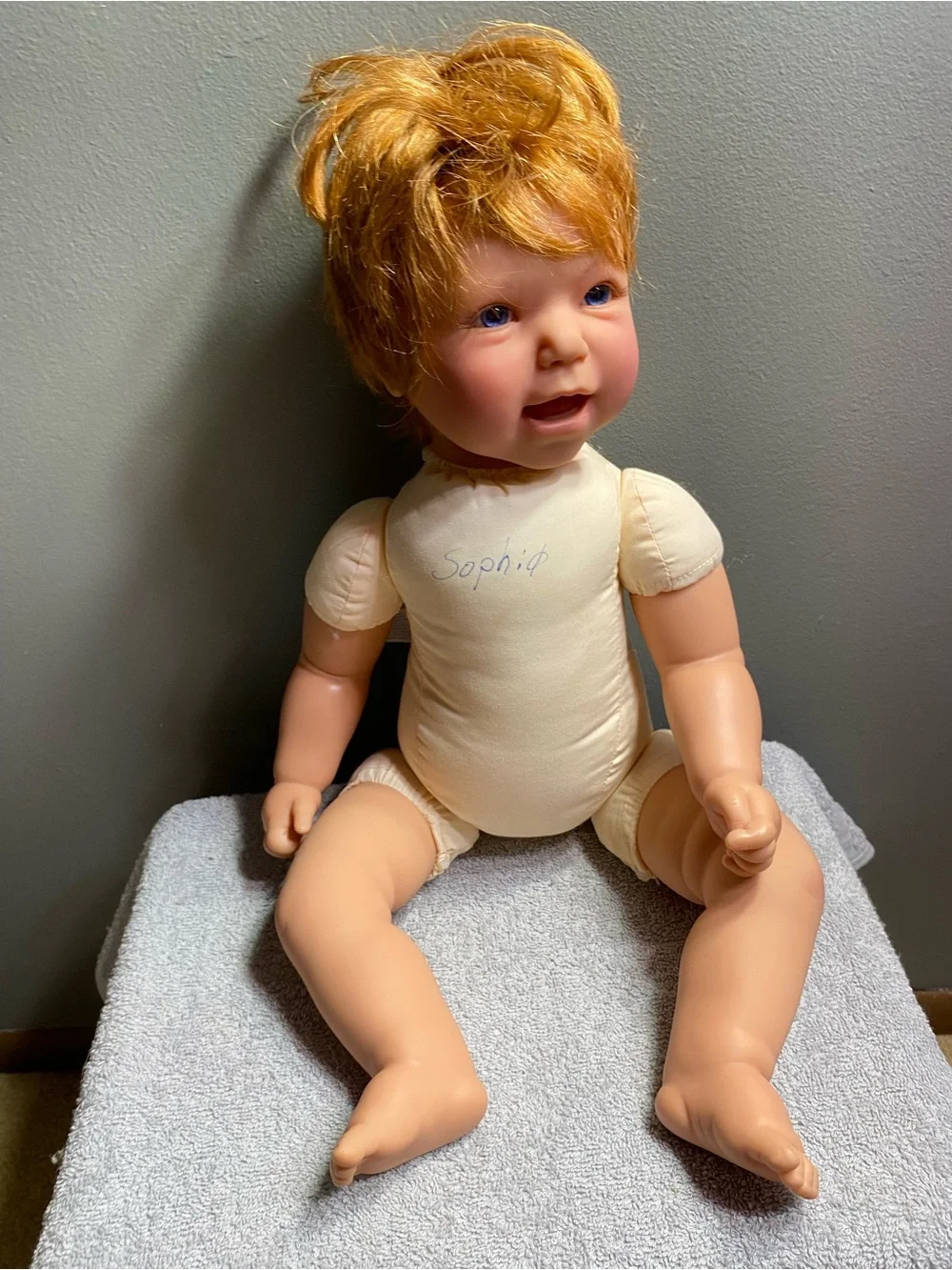 Pink Knit Hat & White Outfit Baby Doll - Classic Plush Baby Doll
